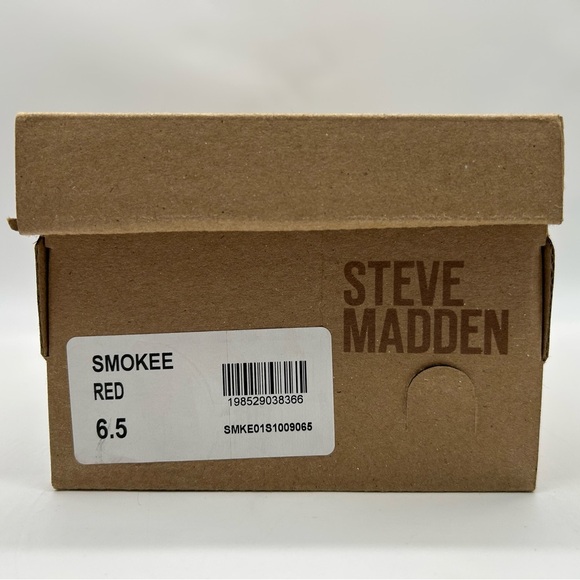 Steve Madden Smokee Red Slingback Flats | Silver Buckle Detail Sz 6.5 Vegan NWB - Picture 10 of 11